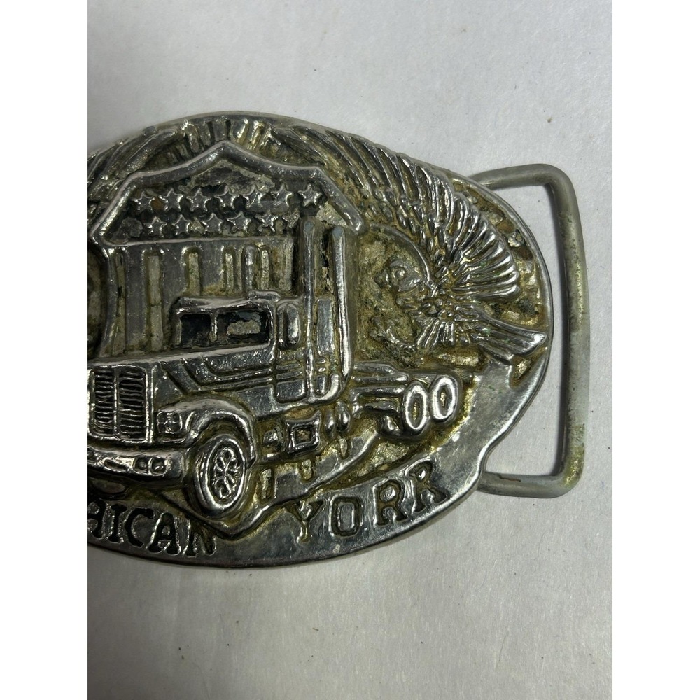 Vintage American Ameria York Semi Eagle USA Belt Buckle Men Shield - Picture 3 of 4